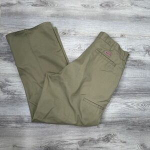 Dickies Double Knee Work Pants Olive Green Casual Carpenter Utility Trousers W32